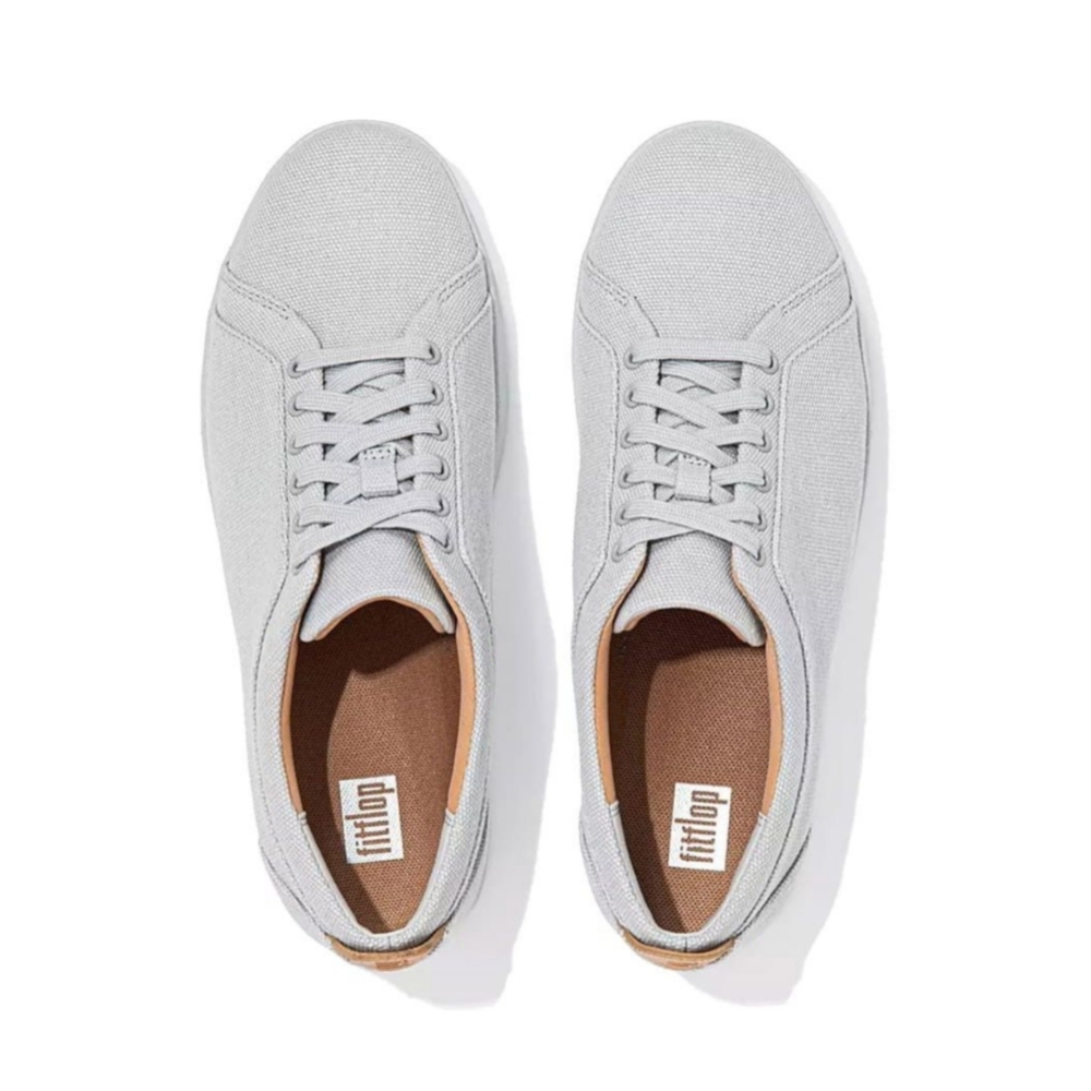 FitFlop Rally Canvas Trainers in Soft Grey - Picture 3 of 14